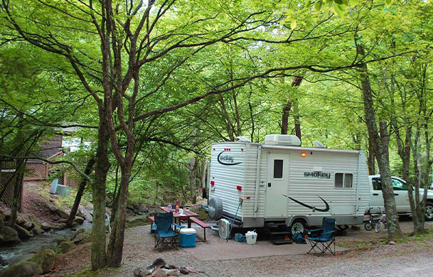 W/E/S-Streamside 50 Amp RV Site