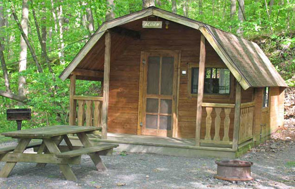 1-Room Rustic Cabin exterior at Adventure Bound Oak Creek