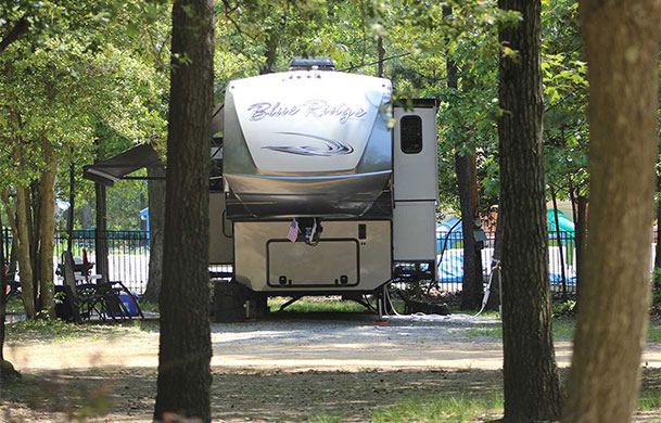 Premium full hookup campsite at Adventure Bound Tall Pines