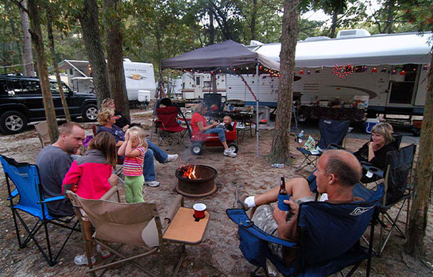 Full hookup campsite at Adventure Bound Tall Pines